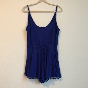 Lucy Love Royal Blue Romper with Cinched Waist